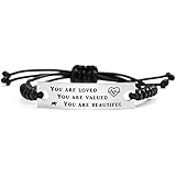 SOUSYOKYO You are Loved You are Valued You are Beautiful Bracelet for Girlfriend Wife her, Fashion Birthday Anniversary