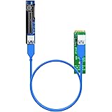 GLOTRENDS UEX108 M.2 to PCIe X4 Extension Cable 600mm, PCIe 3.0 X1 Speed at Max, for PCIe WiFi Card, M.2 PCIe Card, USB PCIe 