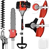 YouTen(ユーテン) 草刈り機 52cc 4Way 金属刃 ナイロンカッター チェーンソー バリカン 付き 芝 枝 除草 刈払機 芝刈り機 エンジン 草刈機