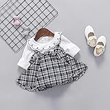 ベビー服 子供服 女の子 ワンピース Pojour 長袖ドレス 秋冬 可愛い格子縞 オシャレ 通園 発表会 旅行 記念日 プレゼント 2セット