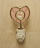 Stained Glass Heart Night Light withスワロフスキーエレメントクリスタル ゴールド