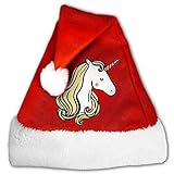 クリスマス サンタ帽 クリスマス プレゼント クリスマスツリー 飾り ユニコーン アニマル柄 デザイン プリント スタイル サンタクロース帽子 サンタクロースキャップ コスチューム Small