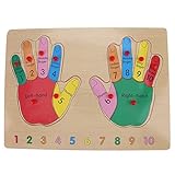 Domybest木製のおもちゃ パズルおもちゃ 指のデジタルおもちゃ ベビー指認識ボード 赤ちゃんの知恵を刺激する ベビー・インテリジェンスの開発 赤ちゃん数の能力を養う カラーランダム ユニークなモ