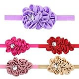 (フィーショー)FEESHOW ５枚セット ベビー用ヘアバンド ベビー ガールズ ヘッドバンド かわいい お花飾り お花冠 ストレッチ ヘアバンド 髪飾り 柔らか布生地