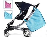 Meilleur reve(メイヤーリーブ) ベビーカー 用 サイドネット バッグ 大口 収納 ポケット サイドバッグ メッシュ ケース 大容量 (01:ブルー)