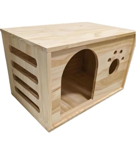 Amazon | NATURAL SIGNATURE ラバーウッド無垢 天然木 キャットハウス