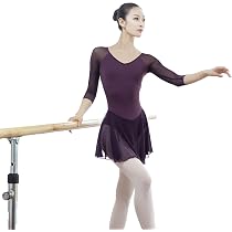 Amazon | バレエ レオタード 大人 スカート付き 七分袖 背中U Amazon | バレエ レオタード 大人 スカート付き 七分袖 背中U