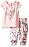 Juicy Couture Baby Girls' Jersey Top with Eyelet Trim and Challis Pants Pink 0-3 Months [並行輸入品]