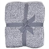 (ベアフット ドリームス)Barefoot Dreams ブランケット COZYCHIC HEATHERED THROW #603 190×137 GRAPHITE-WHITE [並行輸入品]