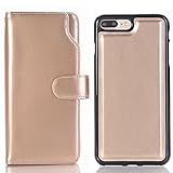 iPhone 7　保護ケース　分離型、SIMPLE DO　スタンド機能付き　カード収納可能　持ち運び便利　全面保護 スタンド式　傷つけ防止　iPhone 7機種対応(ゴールド)