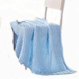 Aoming Newborn Muslin Cotton Warm Baby Bath Towels Blue Also for Baby Blanket by Aoming