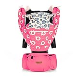 抱っこひも 防寒 ベビーキャリー lanova 赤ちゃん用抱っこ紐 (丈夫 柔らか スリーピングフード&よだれカバー付き) ピンク