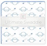 SwaddleDesigns Ultimate Receiving Blanket, Shooting Stars & Planets, Blue [並行輸入品]