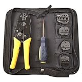 TSECO圧着ベンチ 端子圧着工具 電工ペンチ 圧着ペンチセット マルチミニ圧着工具 精密圧着ペンチ プラスドライバー 交換用ダイス 絶縁閉端子用圧着工具 裸圧着端子 裸スリーブ用 手動片手式工具 ス