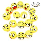 yiphates絵文字ストレスボールストレスリラックス情緒的おもちゃボールキュートHappy Face Hand Finger Exerciser Therapyツールカラフルな面白いfaces- 1