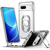 Rockaway 互換性 Google Pixel 7A用 ケース スマホリング スマホグリップ 角度調節可能 折り畳み 耐衝撃 スタンド機能 軽量 落下防止 スマホケース グーグルピクセル7A 用カバー - クリア