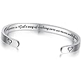 TONY & SANDY Inspirational Bracelets for Women Teen Girls Personalized Gifts for Mom Daughter Sister Friends Stainless Steel 