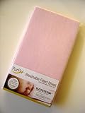 PurFlo 140cm x 70cm Organic Cotton Breathable Fitted Cot Bed Sheet (Light Pink) by PurFlo