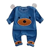 子供 シャツ パンツ ベビー 服 長袖 トップス 長ズボン 二点セット 熊 ファッション かわいい 女の子 男の子 秋 冬 (110cm, ブルー)