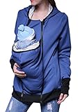 (トヨベイ)Toyobuy レディース ベビーキャリア 授乳服 抱っこ対応 産前産後兼用 防寒 妊婦ジャケット ママ コート マタニティウェア ブルー M