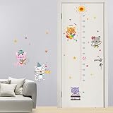 Cartoon Animals Height Measurement Wall Stickers Growth Chart Removable Wall Decals Home Decor PVC A