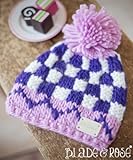 イギリスのベビー・キッズ ニット帽子 Purple Bobble Hat ブレイドアンドローズ Blade&Rose 6-12ヶ月/1-2歳 (6-12months)