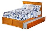 Nantucket Bed with Flat Panel Foot Board and Urban Trundle, Full, Caramel Latte [並行輸入品]