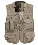 [KEFITEVD] アウトドアベスト 軽量 フィッシングベスト メンズ 通気速乾 ワークベスト メッシュベスト 大きいサイズ オシャレ 作業着 カジュアル スポーツベスト 無地 カーキ JP S