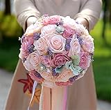 高度なハンドメイドロマンチック優雅ブライダルトスブーケローズ赤ちゃんの息の花ブーケブライダルブライズメイド