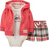 カーターズ carter's アパレル basic line ロンパース パンツ パーカー セット ピンク ホワイト 綿 121D255 【並行輸入品】 12ヶ月