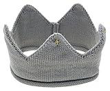 Plus Nao(プラスナオ) ニット 帽子 キャップ 王冠 ベビー 赤ちゃん ヘッドキャップ 可愛い ６カラー 子供 お祝い 無地 シンプル おしゃれ ONE グレー