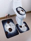 Dreamanハッピーハロウィンhalstyle Pedestalラグ+トイレ蓋カバー+バスマット3個入り/設定