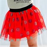 【韓国子供服】ドット柄・チュール スカート(レッド)【O.S.T】100cm/110cm/120cm/130cm/140cm/150cm (120(9))