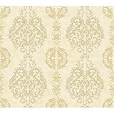 York Wallcoverings wb5434植物ファンタジーダマスクストライプ壁紙、 ロール WB5434 1