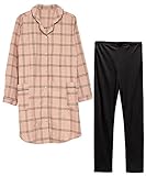 アビックス マミールナ 授乳口付きチェック柄パジャマ M-L ピンク 先染め起毛 377483