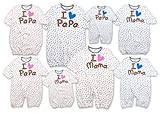 春秋物【I lovePaPa&Mama】アイラブパパ&ママ綿100%水玉柄コンビドレスカバーオールロンパース 50-60cm ママピンク