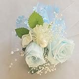 ウエディングブーケ/ブライダル/プリザーブドフラワー　リスレット　リストブーケ　ライトブルー　S