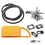 Perfk STIHL BR500 BR550 BR600適用　キャブレターキット　エアフィルター　燃料ライン フィルター　スパークプラグ　ガスケット　お買い得　