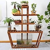 腐食防止ソリッドウッドフラワーラック屋内と屋外の多層フラワーポットラック床タイプの収納ラック装飾的な本棚
