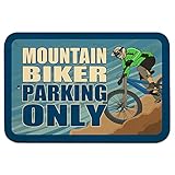 Mountain BikER駐車場のみ 9 x 6 Wood 符号