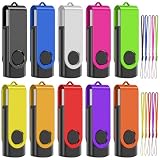 TEWENE USBメモリ 16GB 10個セット USBフラッシュメモリー 回転式 高速 USBフラッシュドライブ ストラップホール付き まとめ買い 10色ミックスグカラー USB2.0