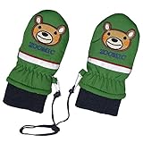 アスナロ（グローブ） スノーミトン 男の子 ZOOMIC アップリケ 裏フリース 防寒 グローブ3-4才 グリーン