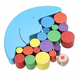 URsmart木製月バランスおもちゃビルディングブロック子供早期教育Toys Montessori ClownトレーニングバランシングToys Kids Gameギフト