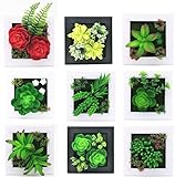 【La Bella】 ウォールグリーン 壁掛け 観葉植物 フェイクグリーン 人工 植物 造花 緑 インテリア (9個セット)