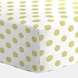 Carousel Designs White and Gold Dot Crib Sheet [並行輸入品]