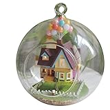 Zhhlinyuan Handmade DIY Assembling Cabin モデル Creative Hanging Glass House Wooden Dollhouse Model