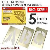 【C.H.HANSON】真鍮製ステンシルプレート 45ピースセット（英数字セット） 5インチ