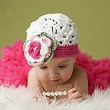 Foxnovo Cute Lace Baby Infant Newborn Hand Knitted Crochet Hat with Skirt Baby Photograph Props [並行輸