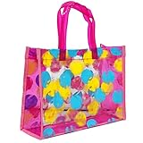アスナロ（バッグ） ビニールバッグ キッズ 女の子 プール カラフル ドット プリントF ピンク