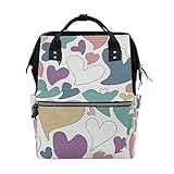 ママバッグ　マザーズバッグ　リュックサック　ハンドバッグ　旅行用 ハート柄 カラフル ファション